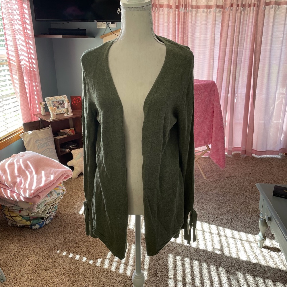 Olive green cardigan